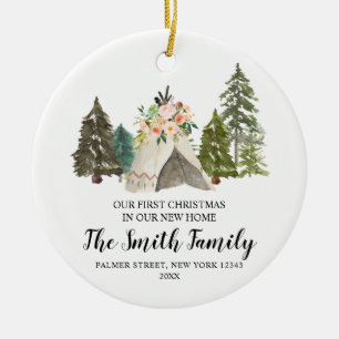 Teepee Our 1st Christmas in our new home ornament 