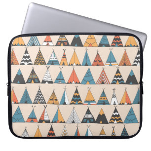 Teepee pattern. Wigwam native american summer tent Laptop Sleeve