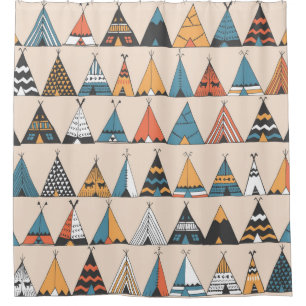 Teepee pattern. Wigwam native american summer tent Shower Curtain