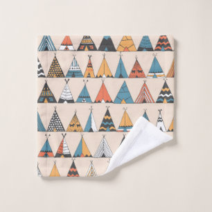 Teepee pattern. Wigwam native american summer tent Wash Cloth