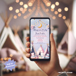 Teepee Sleepover Slumber Party Digital Invitation<br><div class="desc">Invite little dreamers to a slumber under the stars with our bohemian teepee party invitation. Gentle pastel teepees mingle with soft floral touches and a sprinkle of starlight, crafting a whimsical scene for a night filled with magic and giggles. At the heart, a soft crescent moon illuminates the event's details...</div>