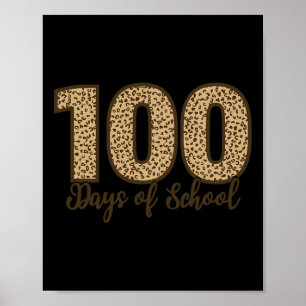 Tees Cheetah Leopard 100 Days Of School Poster