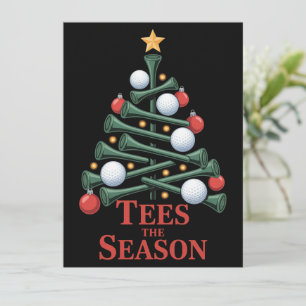 Tees the Season Golf Funny Christmas Golf Tree Holiday Card