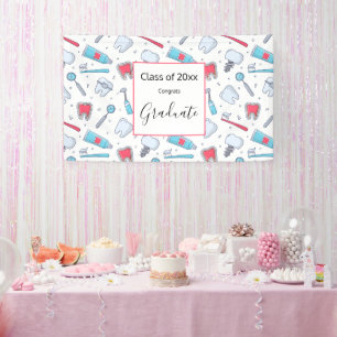 Teeth and Tools Dental Pattern Graduation Banner