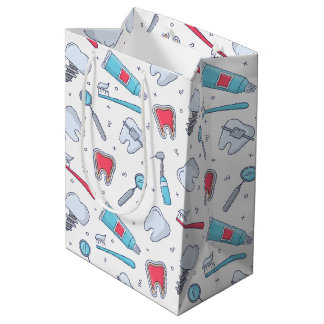 Teeth and Tools Dental Pattern Medium Gift Bag