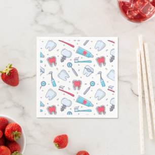 Teeth and Tools Dental Pattern Napkin