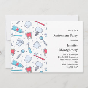 Teeth and Tools Dental Pattern Retirement Invitation