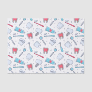 Teeth and Tools Dental Pattern Tissue Paper