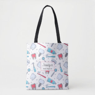 Teeth and Tools Dental Pattern Tote Bag