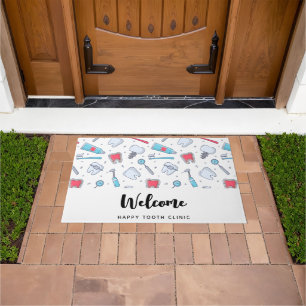 Teeth and Tools Dental Pattern Welcome Doormat