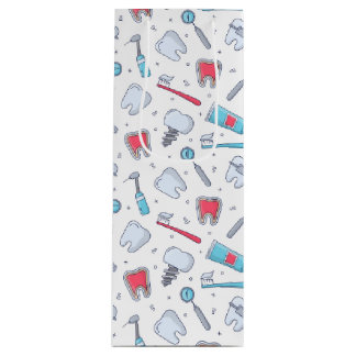 Teeth and Tools Dental Pattern Wine Gift Bag