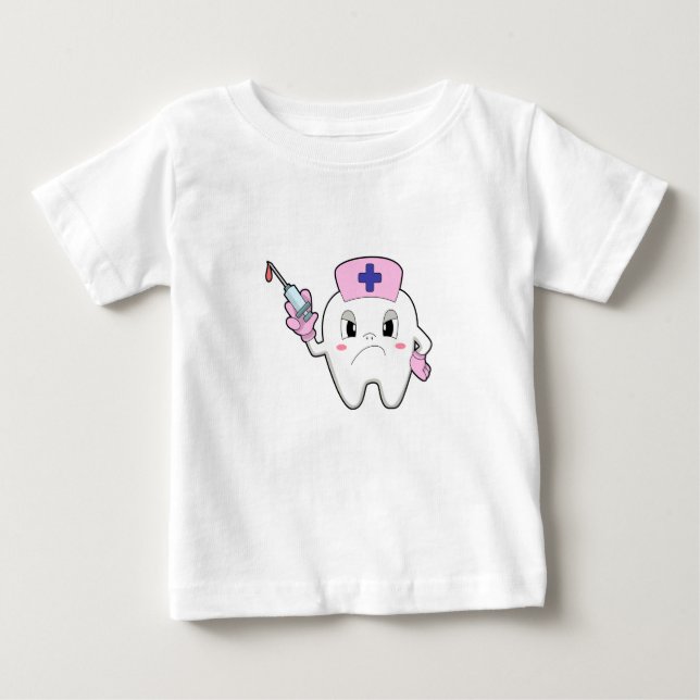 Teeth as Nurse with Syringe.PNG Baby T-Shirt (Front)