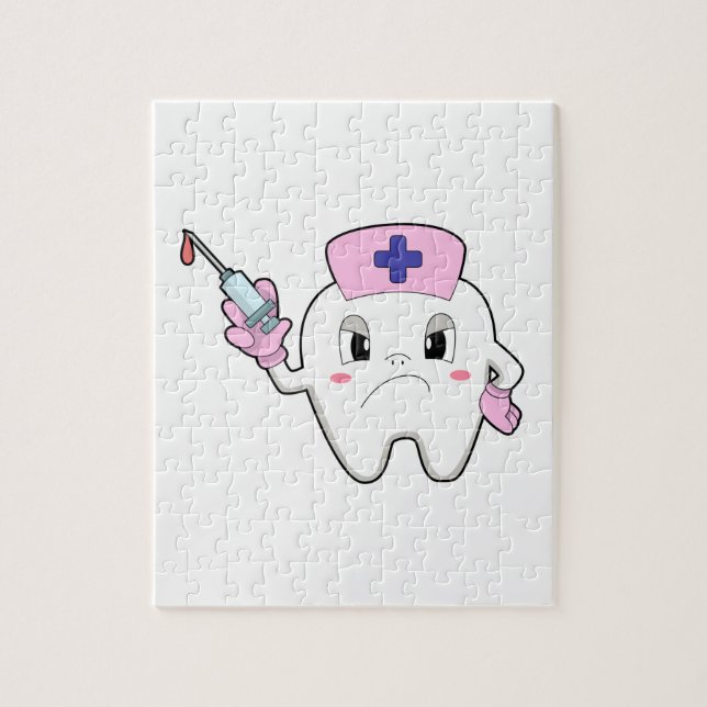 Teeth as Nurse with Syringe.PNG Jigsaw Puzzle (Vertical)