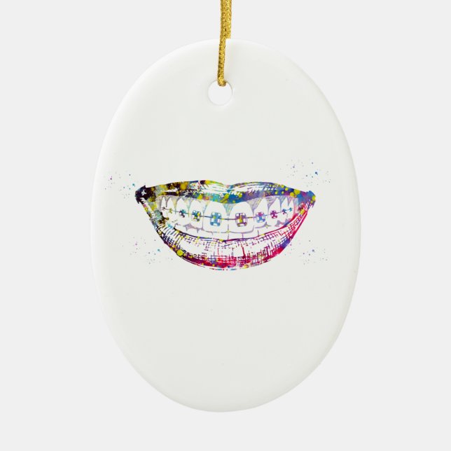 Teeth braces ceramic ornament (Front)