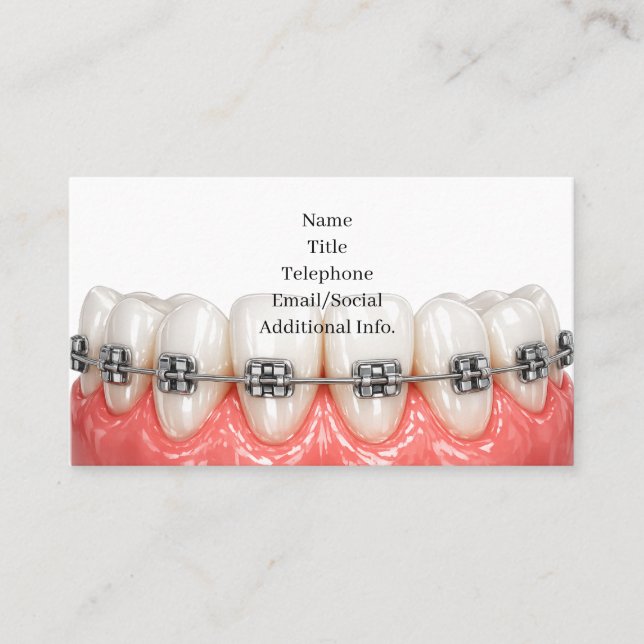 Teeth Braces Orthodontics Dentist Business Card (Front)