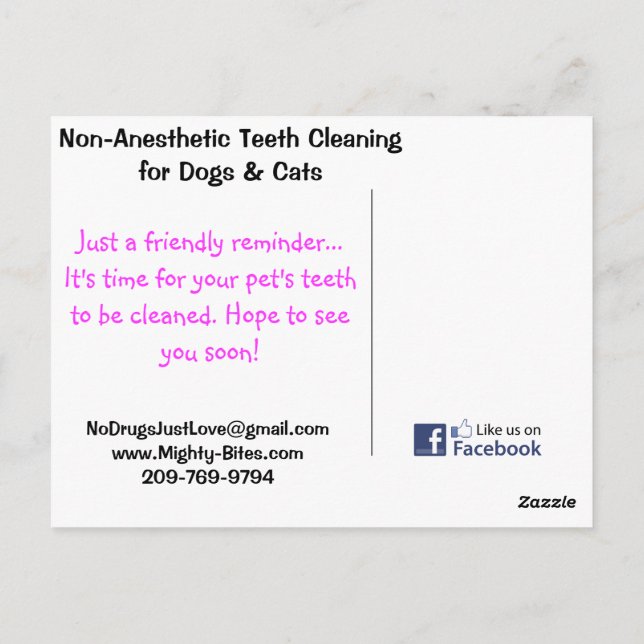 Teeth Cleaning Reminder Postcard (Back)