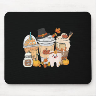 Teeth Coffee Fall Dental Pumpkin Latte Dentist Tha Mouse Pad