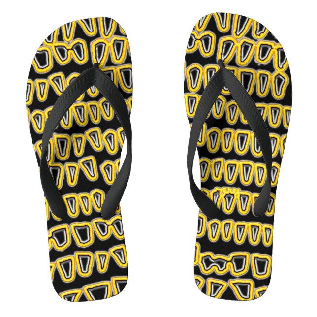 Teeth Dentist Dentistry Orthodontist NEON yellow Thongs (Footbed)
