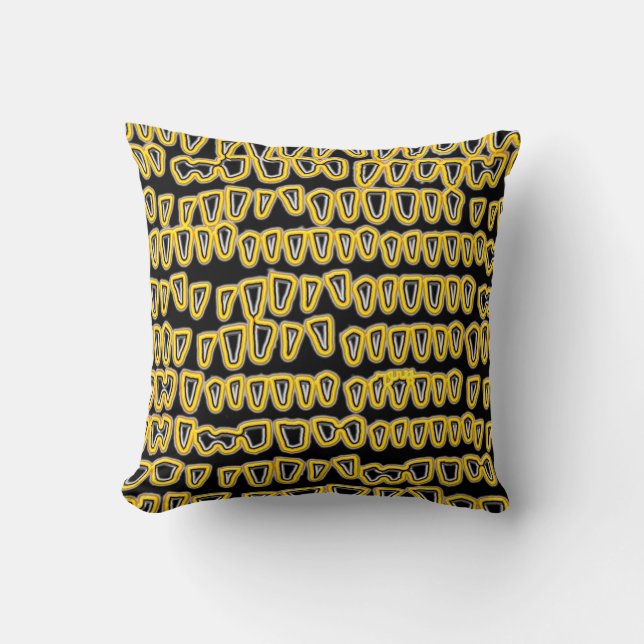 Teeth Dentist Dentistry Orthodontist yellow NEON Cushion (Front)