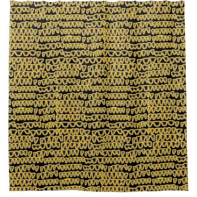 Teeth Dentist Dentistry Orthodontist yellow NEON Shower Curtain (Front)