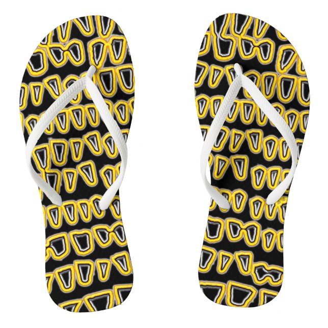 Teeth Dentist Dentistry Orthodontist yellow  NEON Thongs (Footbed)