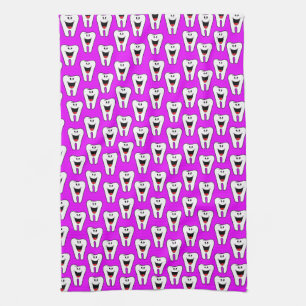 Teeth Dentist Purple Kitchen Hand Towel
