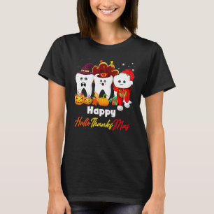 Teeth HalloThanksMas Halloween Thanksgiving Christ T-Shirt