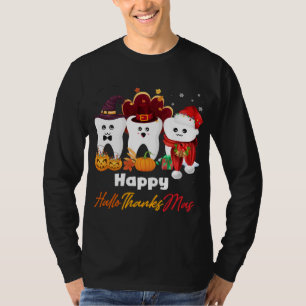 Teeth HalloThanksMas Halloween Thanksgiving Christ T-Shirt