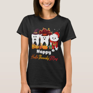 Teeth HalloThanksMas Halloween Thanksgiving Christ T-Shirt