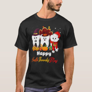 Teeth HalloThanksMas Halloween Thanksgiving Christ T-Shirt