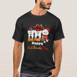 Teeth HalloThanksMas Halloween Thanksgiving Christ T-Shirt