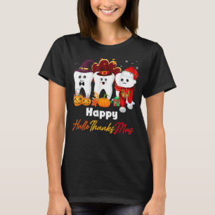 Teeth HalloThanksMas Halloween Thanksgiving Christ T-Shirt