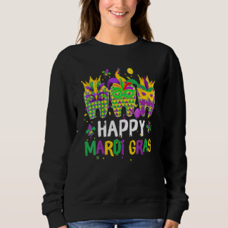 Teeth Jester Mask Dental Hygiene Happy Mardi Gras  Sweatshirt