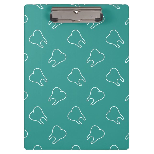 Teeth Pattern Dentist Clipboard (Front)