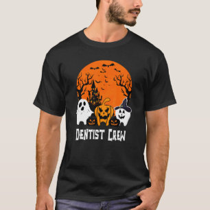 Teeth Pumpkin Boo Witch Dentist Crew Funny Hallowe T-Shirt