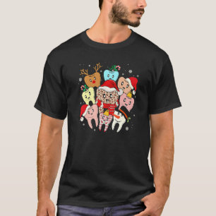Teeth Santa Reindeer Christmas Dental Squad T-Shirt
