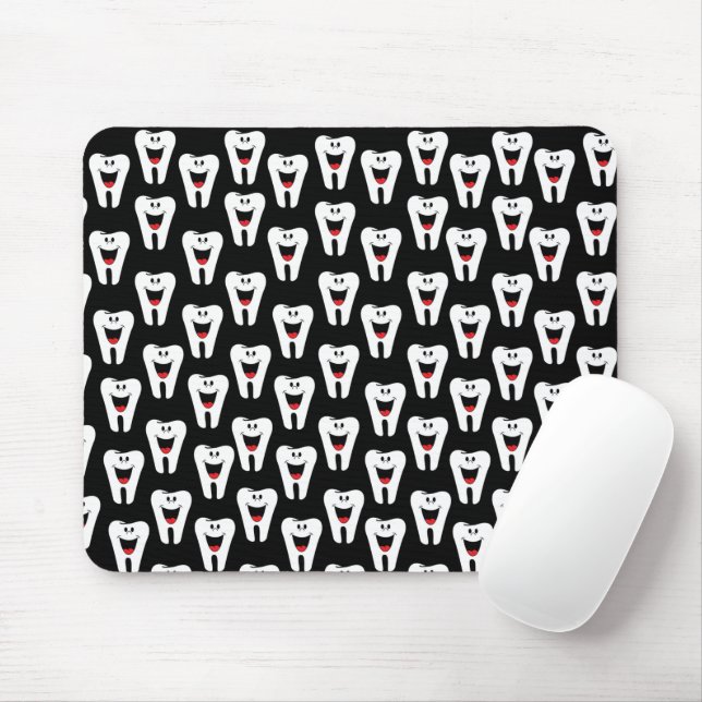 Teeth Smiles, Dentist Black  Mouse Pad! Mouse Pad (With Mouse)