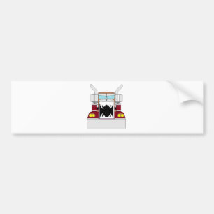 teeth truck bumper sticker