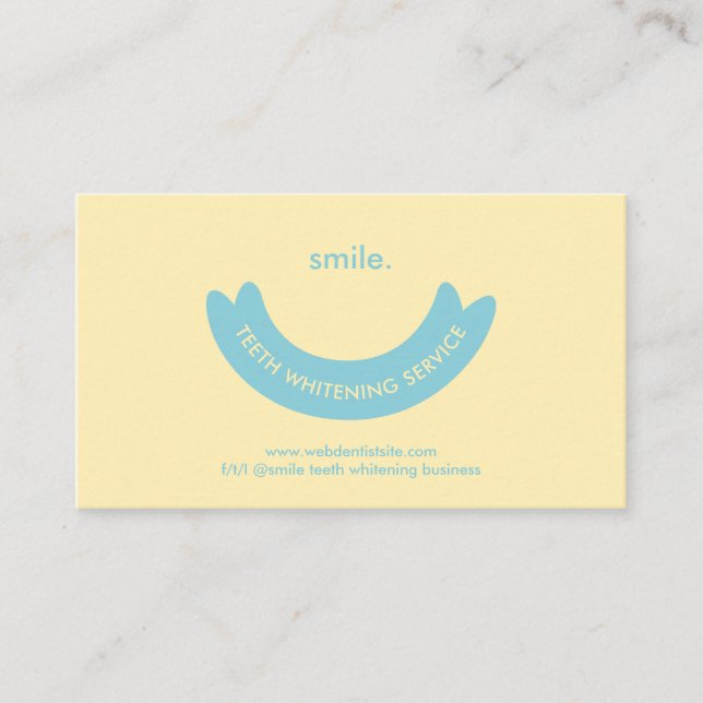 Teeth Whitening Service Smile Oral Care Dent Business Card (Front)