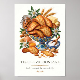 Tegole Valdostane – Vintage Italian Dessert Poster
