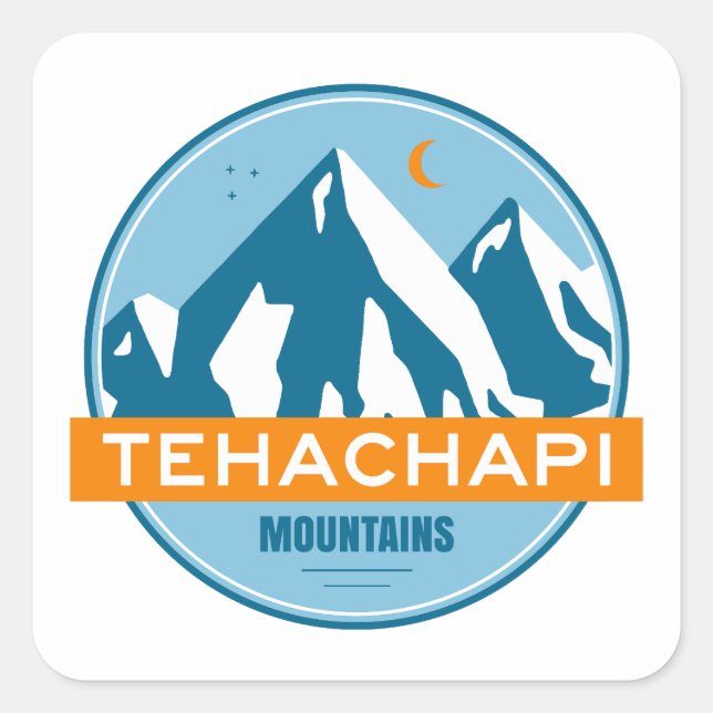 Tehachapi Mountains California Stars Moon Square Sticker (Front)