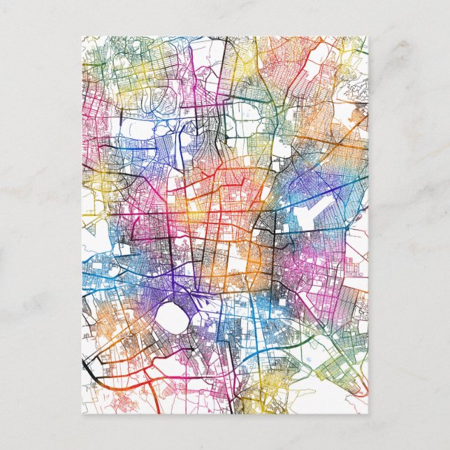 Tehran Iran City Map Postcard (Front)