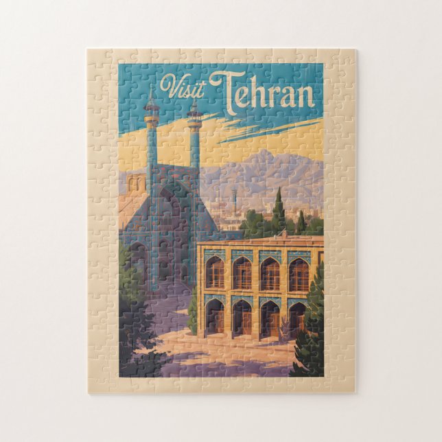 Tehran Iran Golestan Palace Illustration Travel Jigsaw Puzzle (Vertical)