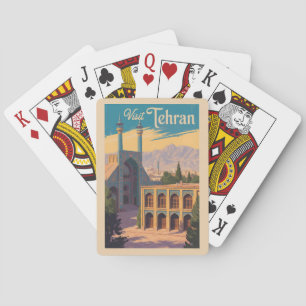 Tehran Iran Golestan Palace Illustration Travel Playing Cards