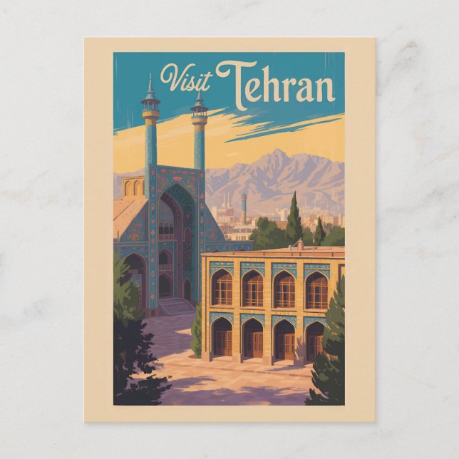 Tehran Iran Golestan Palace Illustration Travel Postcard (Front)