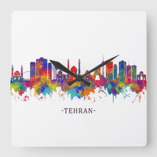 Tehran Iran Skyline Square Wall Clock
