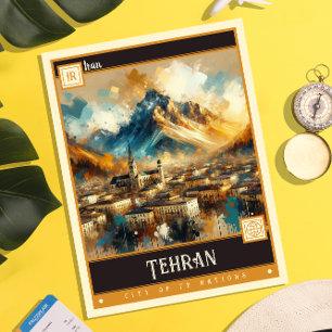 Tehran, Iran Vintage Painting Postcard