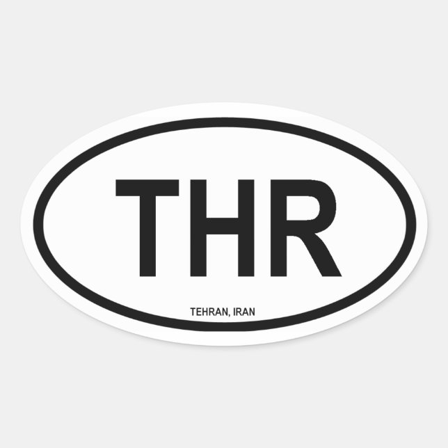 Tehran "THR" Oval Sticker (Front)