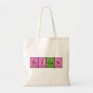 Teigan periodic table name tote bag