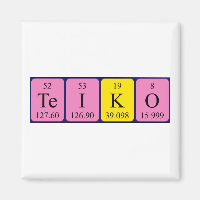 Teiko periodic table name magnet (Front)